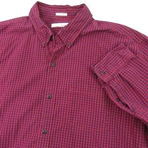 Hawker Rye Mens Button Down Shirt XL Regular Fit Red Black Gingham Check Pocket